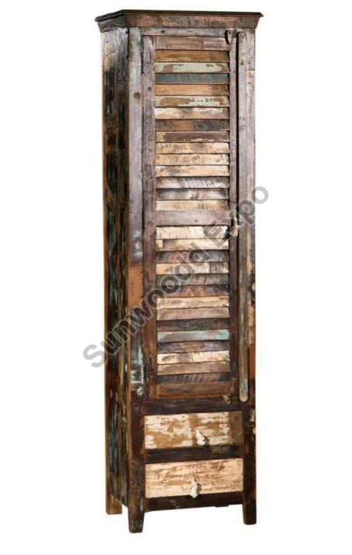Shutter Wooden Tower Cabinet