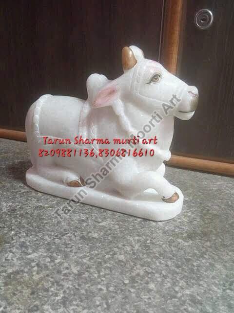 White Marble Nandi Statue