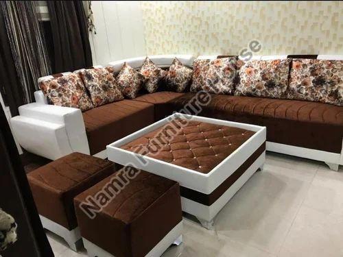 Whole Brown Corner L Shape Sofa Set