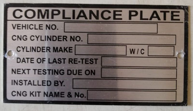 Compliance Name Plate