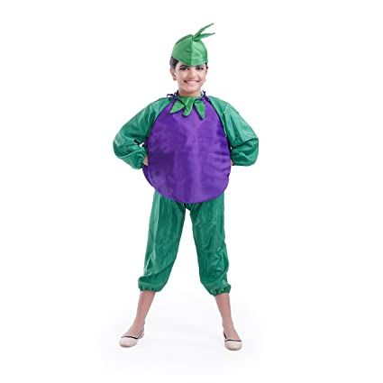 Kids Brinjal Jumpsuit Costume with Cap