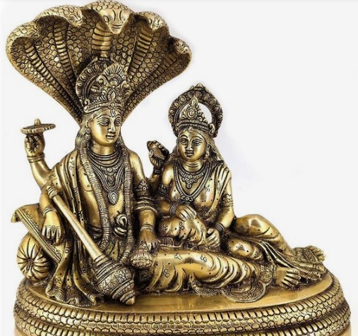 Brass Laxmi Narayan Statue
