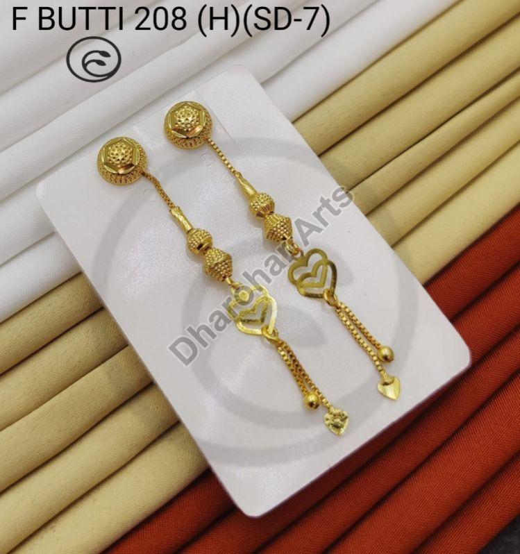 Golden Fancy Gold Plated Earring at Rs 60/pair in Rajkot | ID: 2849602708455