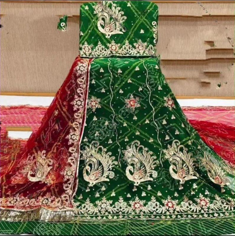 SHYAMLATA Latest Heavy Embroidery Work Semi Stitched Shimmer Silk Rajputi  Poshak For Women Rajasthani Lehenga Choli (green) : Amazon.in: Fashion