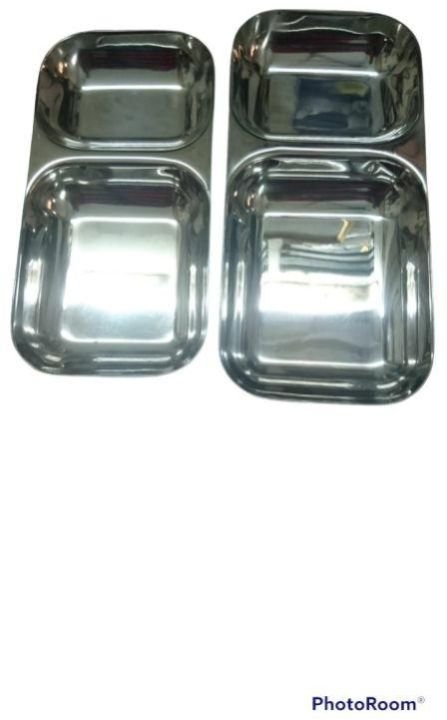 Stainless Steel 2 in 1 Compartment Dinner Plate