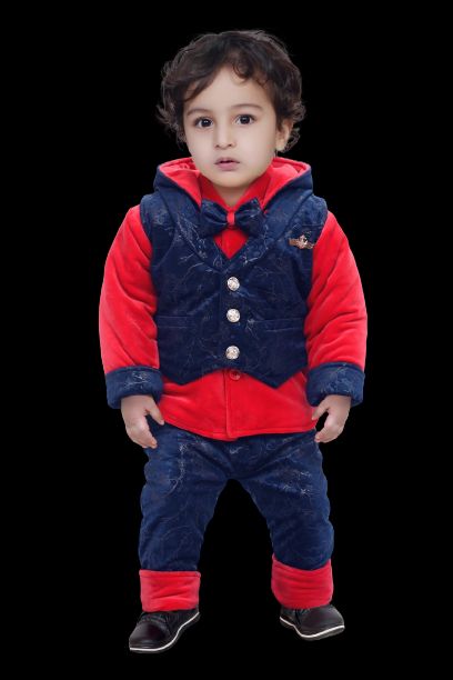 MM647 Boys Red Quilted Dress