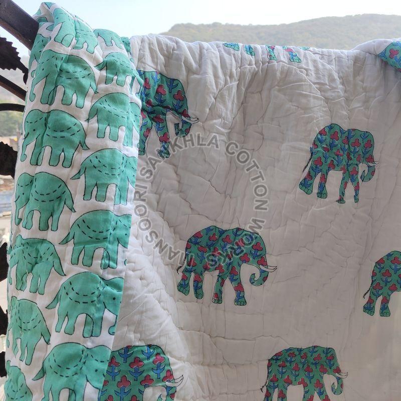 Nursery Kantha Animal Printed Blanket