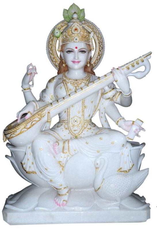 Marble Saraswati Mata Statue