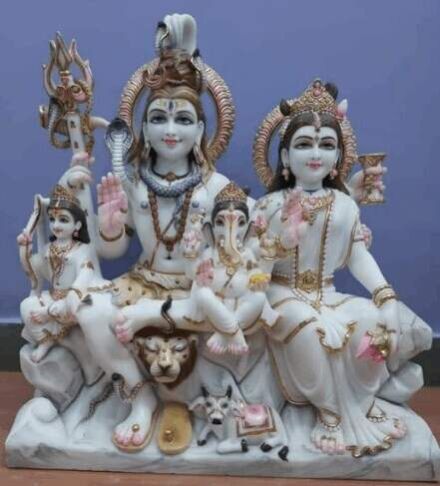 Marble Shiv Parivar Statue