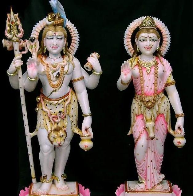 Marble Shiv Parvati Statue