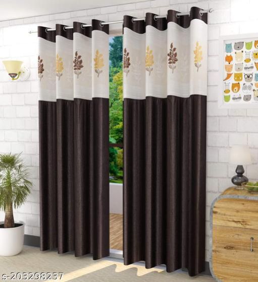 Coffee Net Patch Curtains