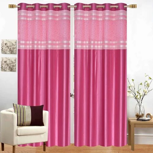 Pink Net Patch Curtains