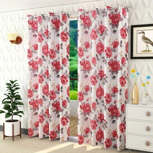Red Knitting Print Curtains