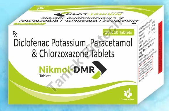 Diclofenac Potassium 50mg, Paracetamol 325mg, Chlorzoxazone 250mg Tablet