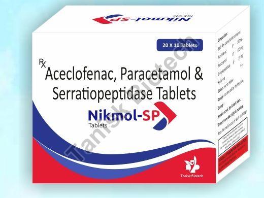 Diclofenac Potassium 50mg, Paracetamol 325mg, Serratiopeptidase 15mg Tablet