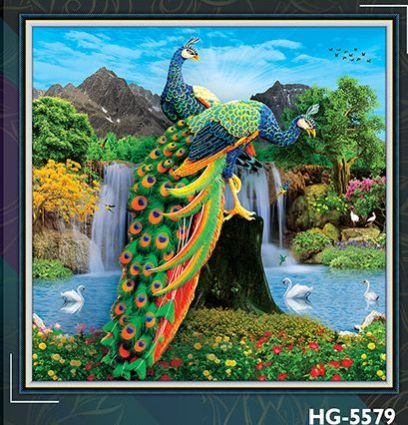 Luxurious 600 X 600 Peacock Ceramic Poster Tiles