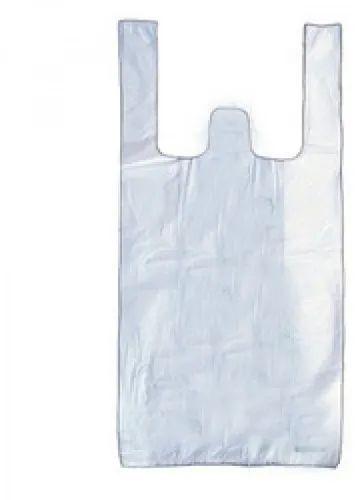 W Cut White Plastic Carry Bags