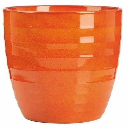 Orange Cement Flower Pot