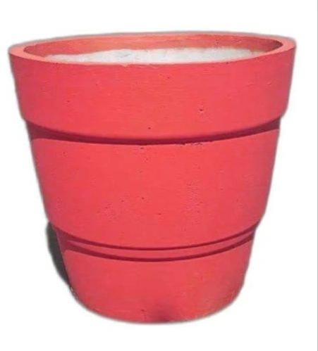 Red Cement Flower Pot