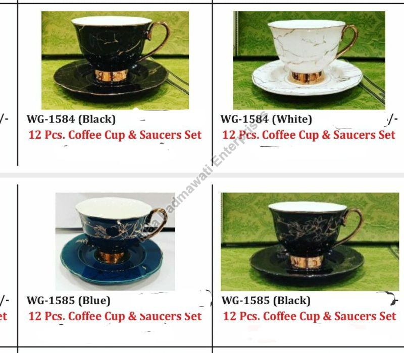 Ceramic Coffee Cup Saucer Set of 12 Pcs