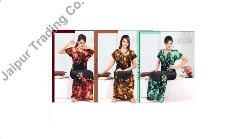 Satin Nighty For Ladies Ankle Length Manufacturer Supplier from