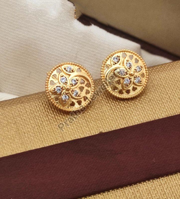 Brass Fancy American Diamond Earrings