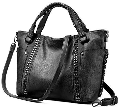 Black Women Leather Shoulder Bag