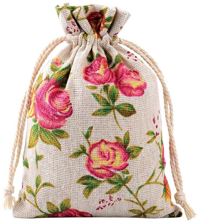 Dried Flowers Jute Burlap Bag