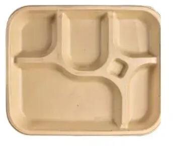 5 CP Rectangular Sugercane Bagasse Disposable Plate