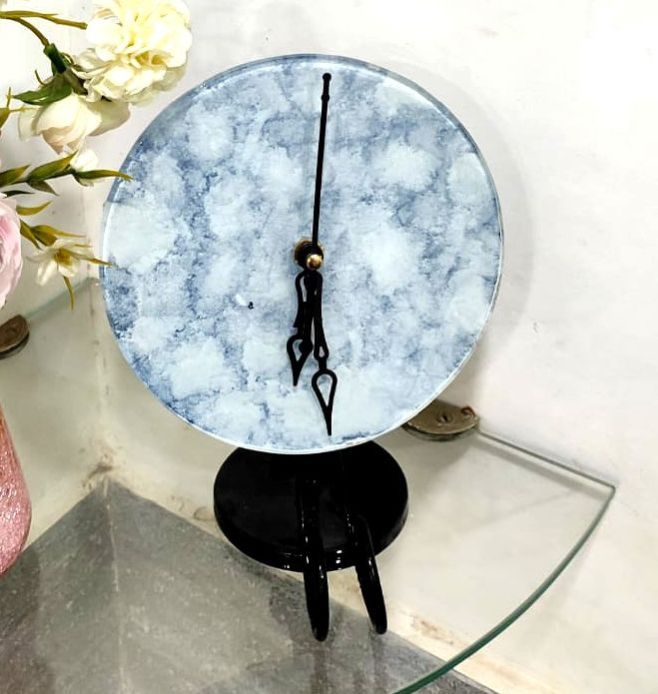 Marble Round Table Clock