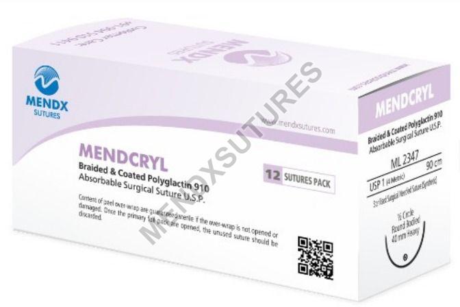 MENDCRYL Braided & Coated Polyglactin 910 Absorbable Surgical Suture