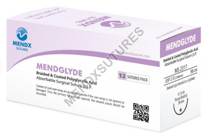 MENDGLYDE Braided Coated Polyglycolic Acid Absorbable Surgical Sutures