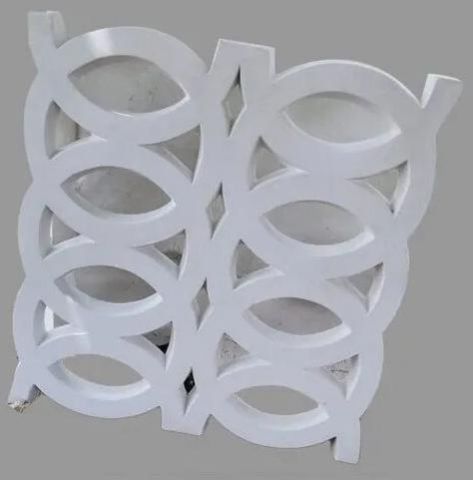 White Round Design GRC Jali