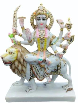 12 Inch Marble Durga Statue