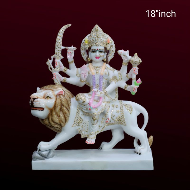 18 Inch Marble Durga Statue