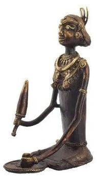 Wrought Brass Lady Statue