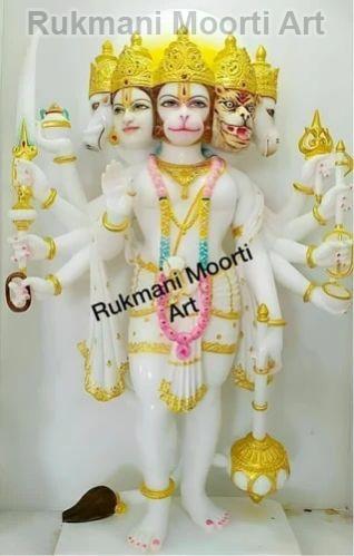 White Marble Panchmukhi Hanuman Statue
