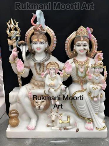 Worship Marble Shiv Parivar Statue