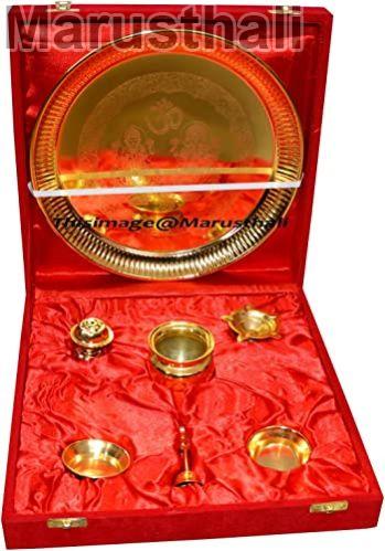 MVBS00002 Brass Pooja Thali Set