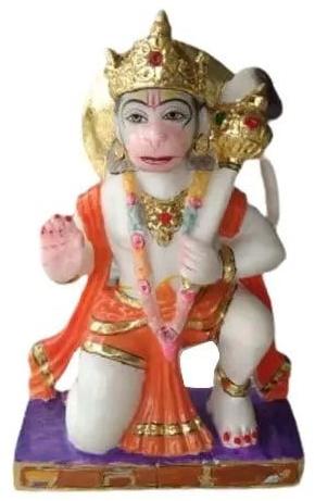 1 Feet Marble Carved Hanuman Statue