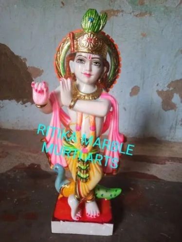 1 Feet Marble Krishna Statue