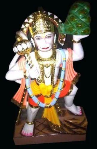 1 Feet Marble Multocolor Hanuman Statue