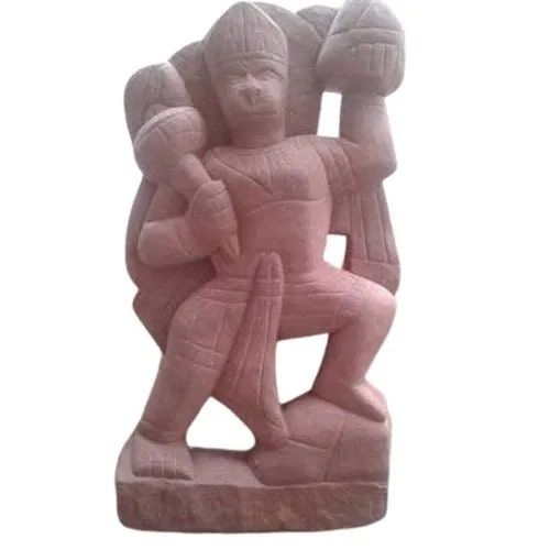 2.5 Feet Marble Red Hanuman Statue