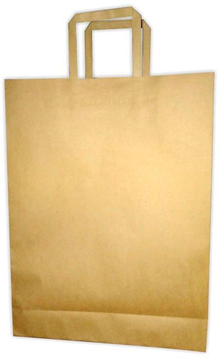 Brown Flat Handle Paper Carry Bag