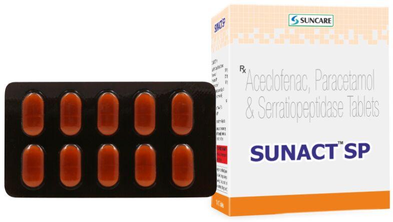 Aceclofenac Paracetamol & Serratiopeptidase Tablet