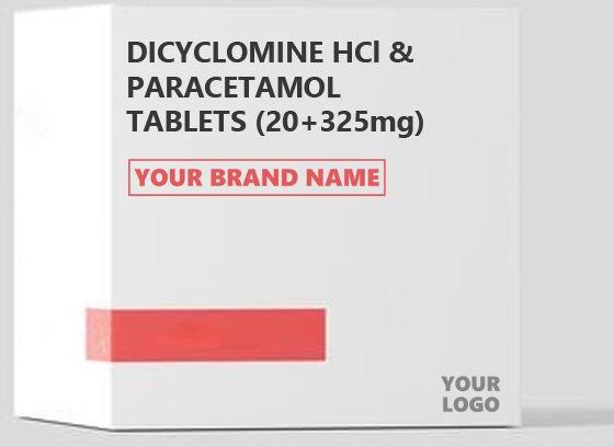 Dicyclomine Hcl 20 mg Paracetamol 325 mg Tablet