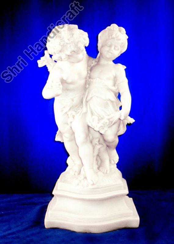 White Marble Couple Sculpture