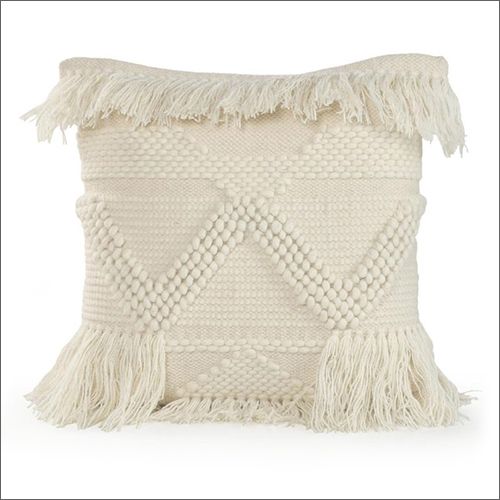 Creamy Handwoven Cushion
