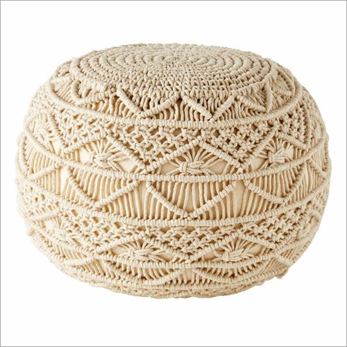 Macrame Knitted Pouf