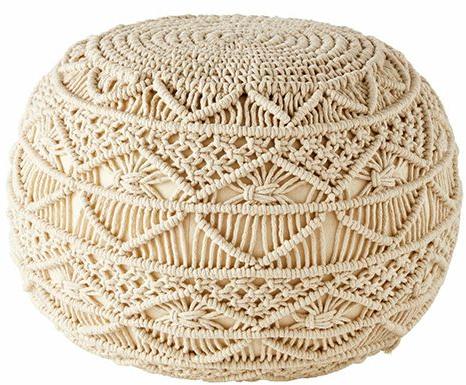 Round Knitted Pouf